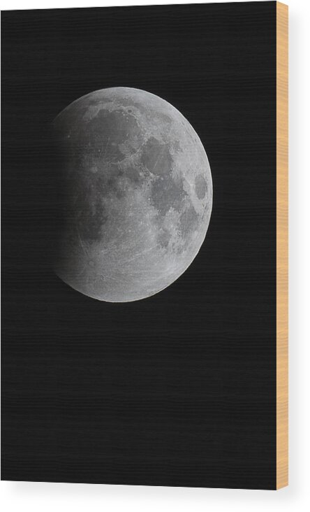 Lunar Wood Print featuring the photograph Total lunar eclipse 2019 by Maria Dimitrova