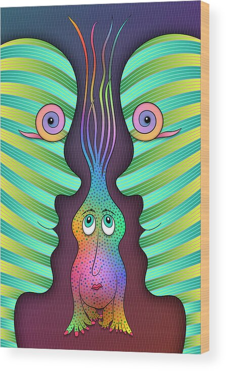 Just Another Pretty Face Wood Print featuring the digital art Trolling For Compliments by Becky Titus