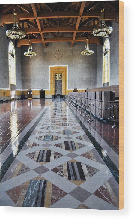Union Station Wood Print featuring the photograph Union Station Los Angeles Portrait by Kyle Hanson