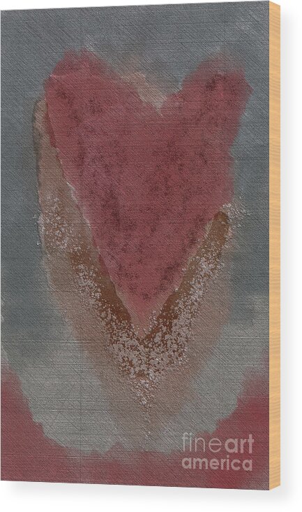 Heart Wood Print featuring the digital art Uplifted Heart by Bentley Davis