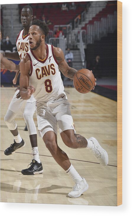 Nba Pro Basketball Wood Print featuring the photograph Utah Jazz v Cleveland Cavaliers by David Liam Kyle