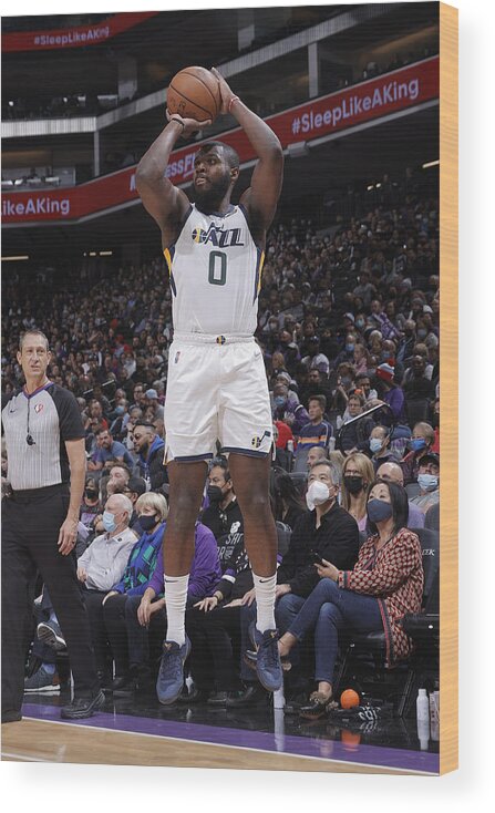 Eric Paschall Wood Print featuring the photograph Utah Jazz v Sacramento Kings by Rocky Widner