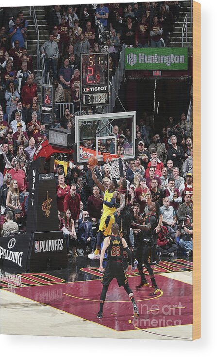 Lebron James Wood Print featuring the photograph Victor Oladipo and Lebron James by Nathaniel S. Butler