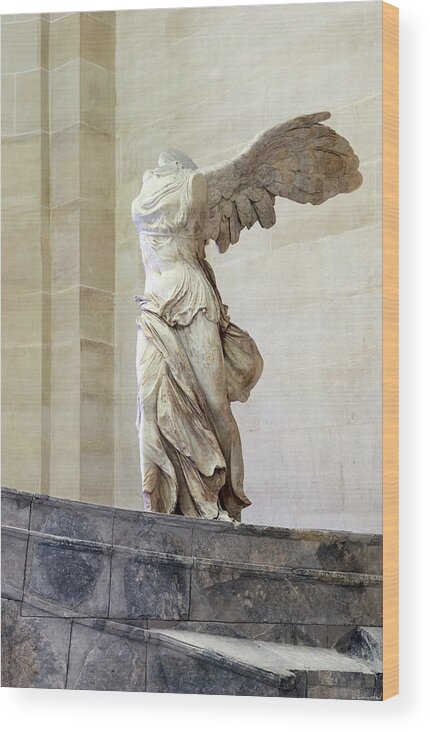 Victory Of Samothrace Wood Print featuring the photograph Victory of Samothrace 02 by Weston Westmoreland