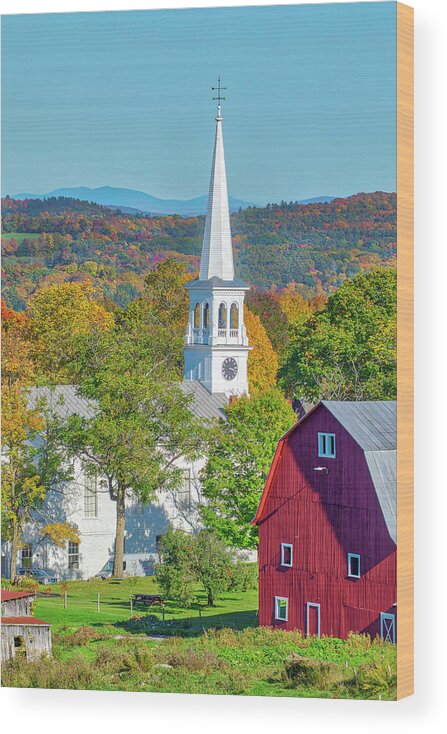 Peacham Wood Print featuring the photograph Village of Peacham Vermont by Juergen Roth