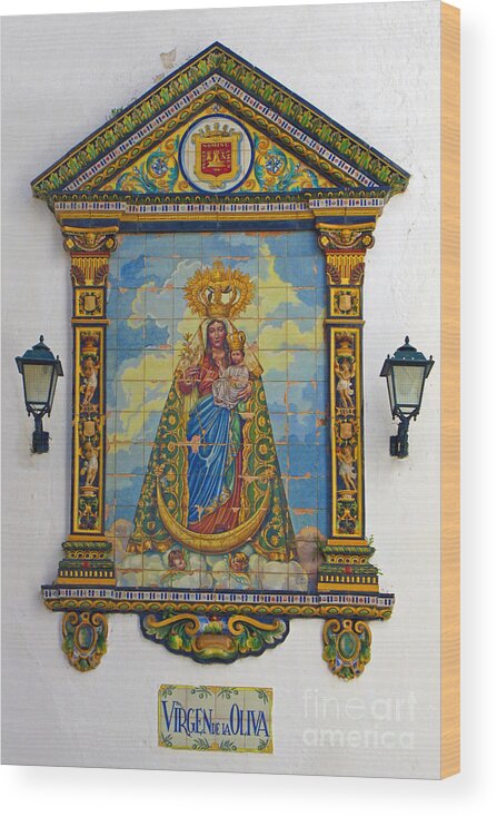 Catholic Art Wood Print featuring the photograph Virgen de la Oliva by Nieves Nitta
