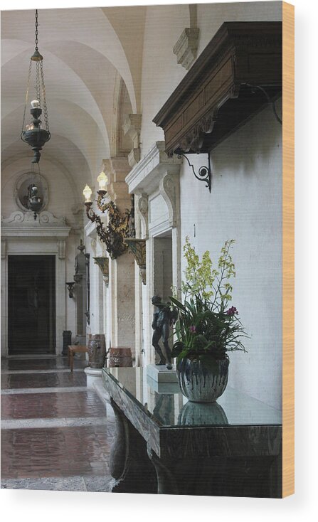 Door Wood Print featuring the photograph Vizcaya Walkway by Carolyn Stagger Cokley