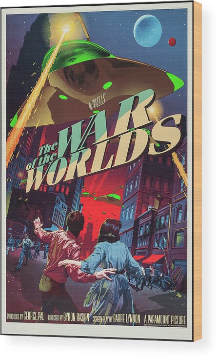 War Wood Print featuring the mixed media ''War of the Worlds'', 1953-c by Movie World Posters