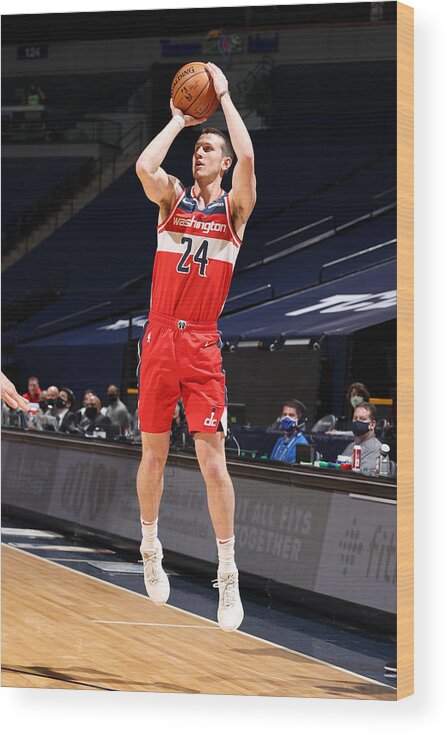 Nba Pro Basketball Wood Print featuring the photograph Washington Wizards v Minnesota Timberwolves by David Sherman
