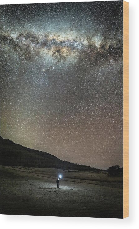 Milky Way Wood Print featuring the photograph Wayfarer by Ari Rex