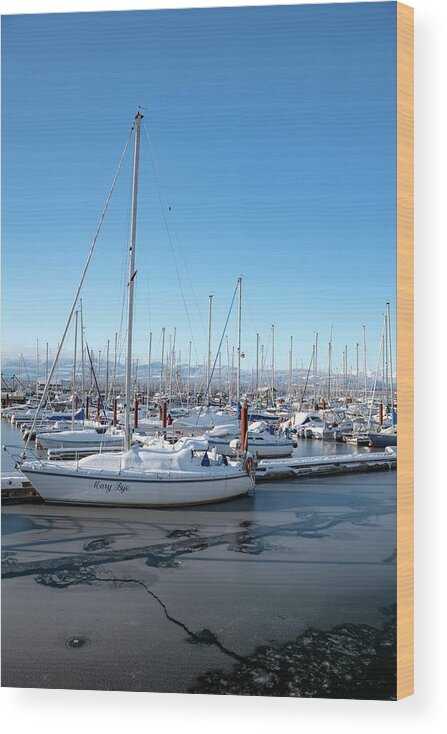 Marine Wood Print featuring the photograph White marina by Canadart -