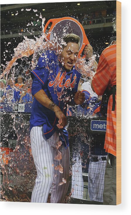 Three Quarter Length Wood Print featuring the photograph Wilmer Flores by Mike Stobe