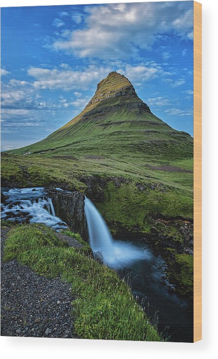 Iceland Wood Print featuring the photograph Witch's Hat Falls by Tom Singleton
