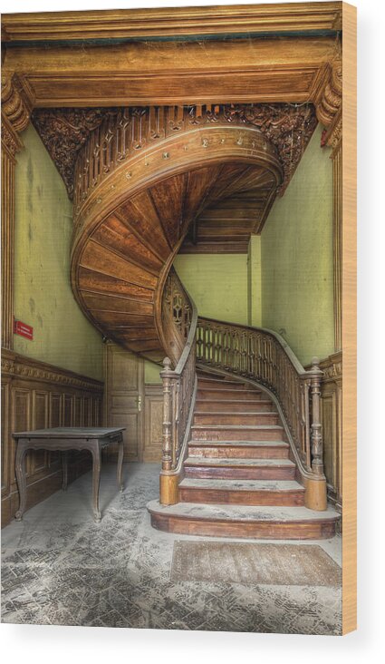 Abandoned Wood Print featuring the photograph Wooden Staircase by Roman Robroek