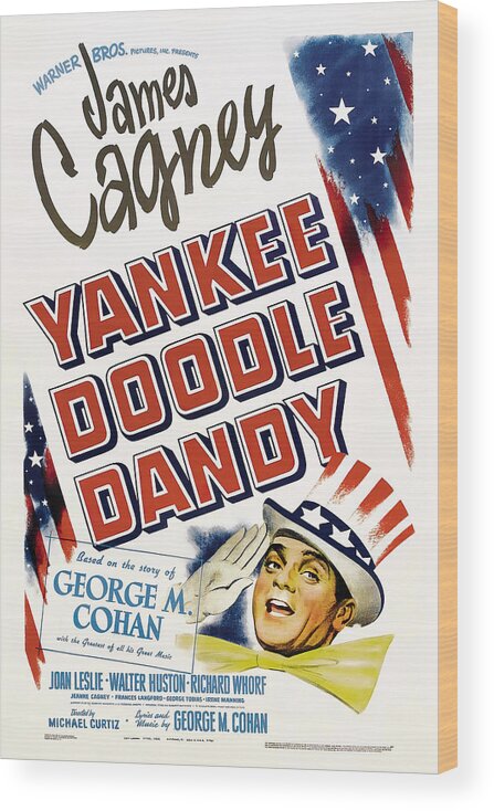 Synopsis Wood Print featuring the mixed media ''Yankee Doodle Dandy'', -b-1942 - art by Bill Gold by Movie World Posters