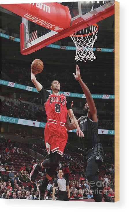 Zach Lavine Wood Print featuring the photograph Zach Lavine by Gary Dineen