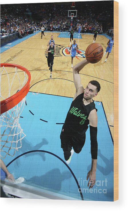 Nba Pro Basketball Wood Print featuring the photograph Zach Lavine by Layne Murdoch