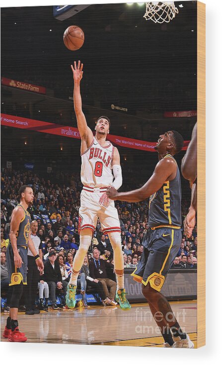 Chicago Bulls Wood Print featuring the photograph Zach Lavine by Noah Graham