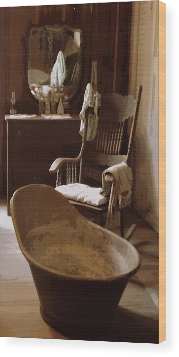 Vintage Bath Wood Print featuring the photograph Bath Time by Sheri McLeroy