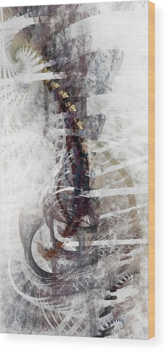 Backbone Wood Print featuring the digital art Breaking Bones by Nirvana Blues