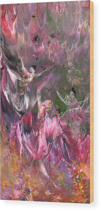 Fantasy Wood Print featuring the painting Dance Of The Virgins by Miki De Goodaboom