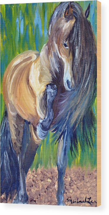 Horse Wood Print featuring the painting Dancing Diva by Michael Lee