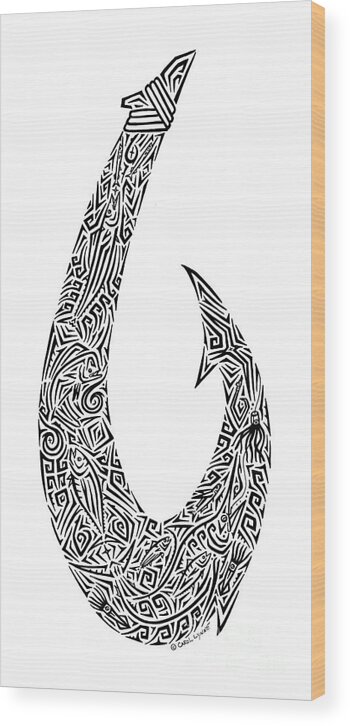 Hawaiian Fish Hook Wood Print by Carol Lynne - Pixels