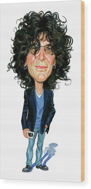 Howard Stern Wood Print featuring the painting Howard Stern by Art 