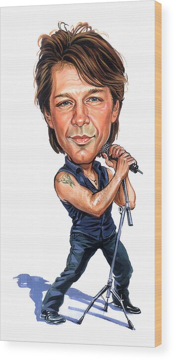 Jon Bon Jovi Wood Print featuring the painting Jon Bon Jovi by Art 