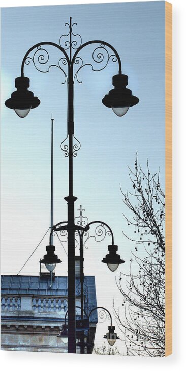 London Wood Print featuring the photograph London Streetlamps by Deborah Smolinske