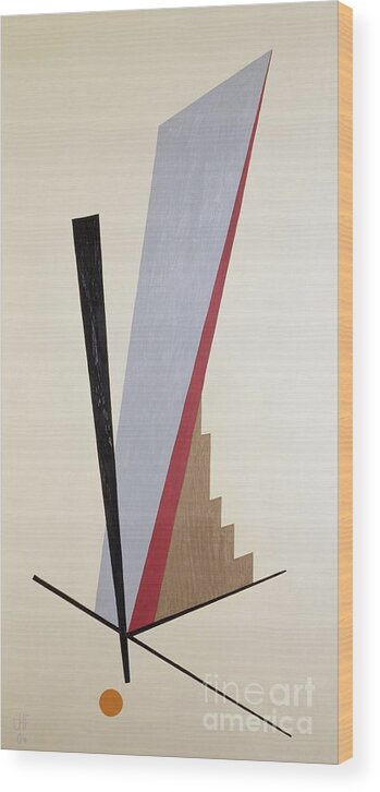 Abstract; After Kazimir Malevich; Constructivist Wood Print featuring the painting Ascending by Carolyn Hubbard-Ford