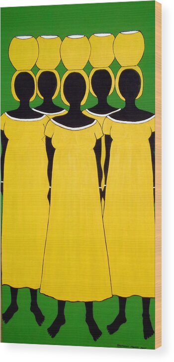 Women Wood Print featuring the painting Caribbean Yellow by Stephanie Moore
