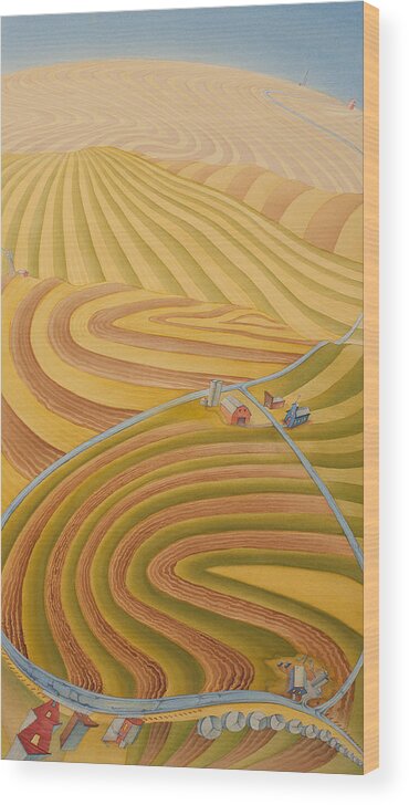 Great Plains Art Wood Print featuring the painting Floating Over Fields II by Scott Kirby