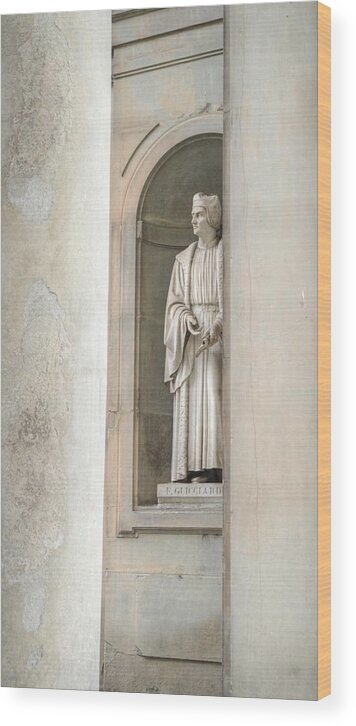 Florence Wood Print featuring the photograph Florence Statue by Bill Hamilton