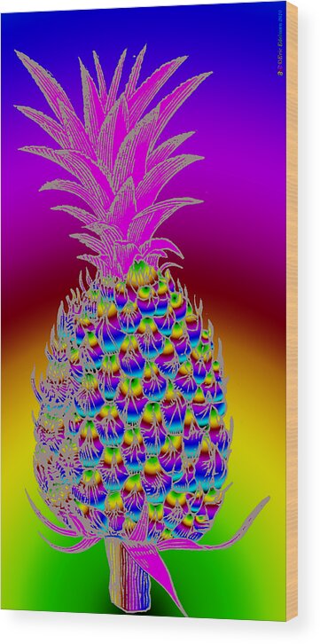 Pineapple Wood Print featuring the digital art Pineapple by Eric Edelman
