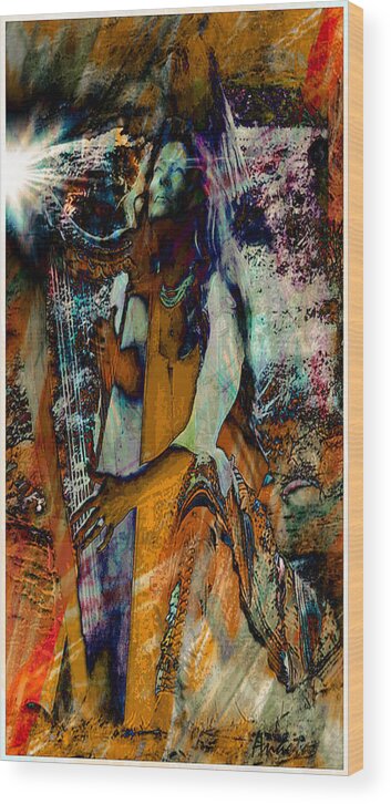 Harpist Wood Print featuring the photograph Praise Him With The Harp III by Anastasia Savage Ealy