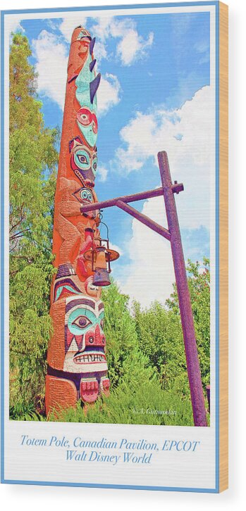 Totem Wood Print featuring the photograph Totem Pole, EPCOT, Walt Disney World by A Macarthur Gurmankin