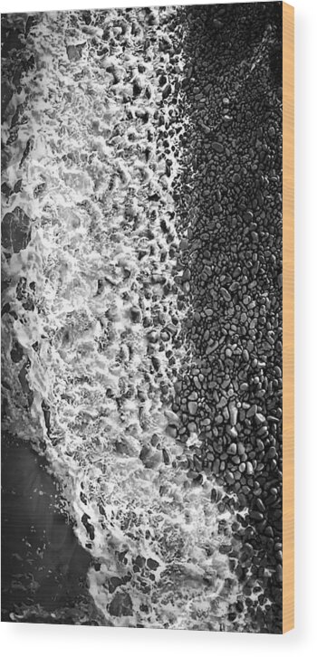  Wave Wood Print featuring the photograph What are waves, Black And White by Jean Francois Gil