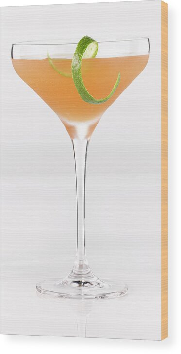 White Background Wood Print featuring the photograph Alcohol Cocktail #2 by Brian Macdonald