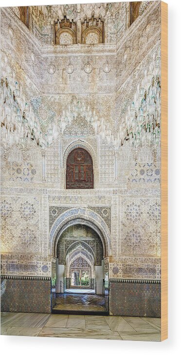 Alhambra Hall Of The Two Sisters Wood Print featuring the photograph Alhambra Hall Two Sisters 01 by Weston Westmoreland
