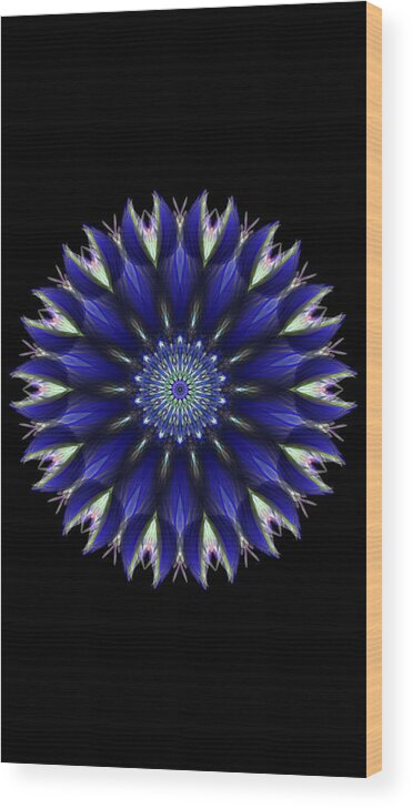 This Design Is Inspired By The Beauty Of Winter Wood Print featuring the digital art Blue Ice Mandala by Michael Canteen