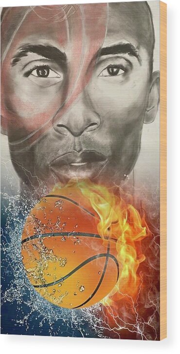  Wood Print featuring the mixed media Fire by Angie ONeal