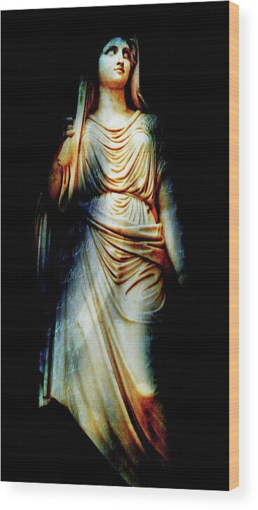 Statue Wood Print featuring the photograph Goddess of the Night by Diana Angstadt