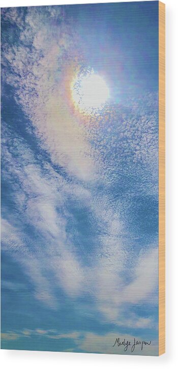 Blue Sky Wood Print featuring the photograph May 10 by Medge Jaspan