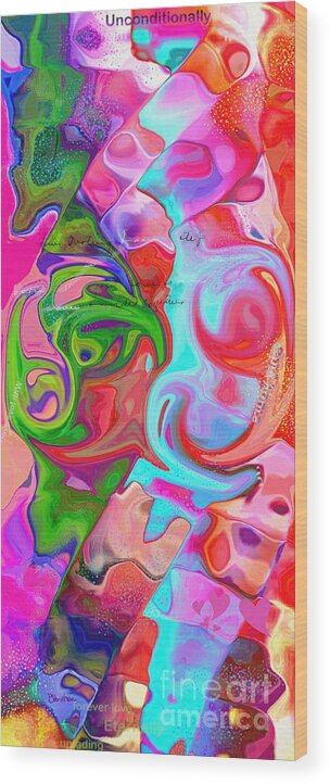 Abstract Wood Print featuring the digital art Enduring Love by Peggy Gabrielson
