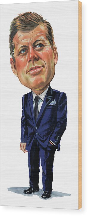 John F. Kennedy Wood Print featuring the painting John F. Kennedy by Art 