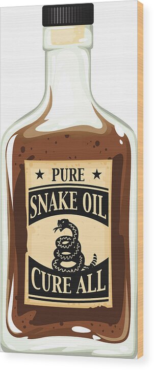 Quacking Wood Print featuring the drawing Snake Oil Bottle by Big_Ryan