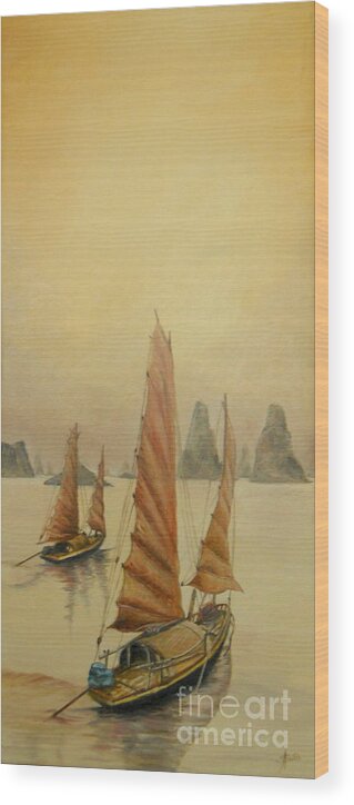 Vietnam Wood Print featuring the painting Vietnam by Sorin Apostolescu