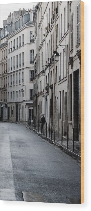 Paris Wood Print featuring the photograph Paris Neighborhood - Marais - No Right Turn #1 by Jani Freimann