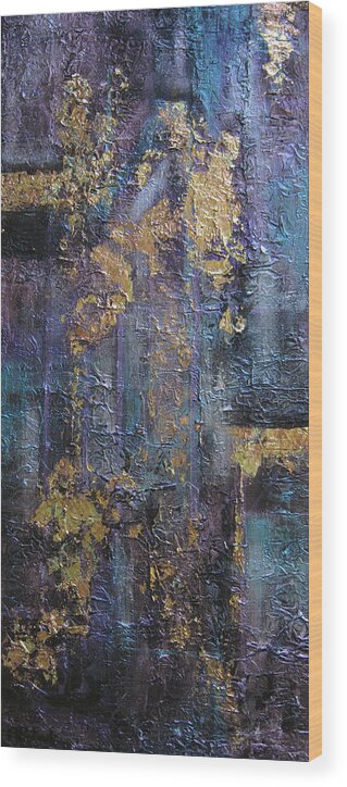 Abstract Wood Print featuring the painting Interlace by Roberta Rotunda